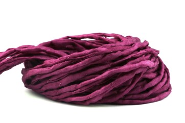 Hand dyed Habotai silk ribbon Grape ø3mm