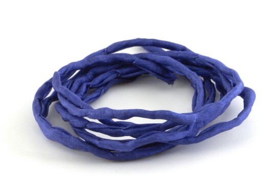 Hand dyed Habotai silk ribbon Purple Blue ø3mm