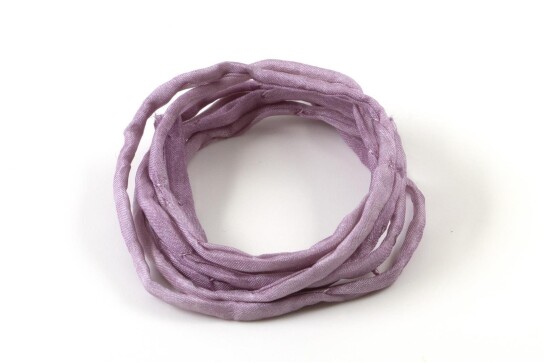 Handgefärbtes Habotai-Seidenband Pastell Violett ø3mm