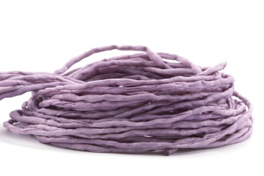Handgefärbtes Habotai-Seidenband Pastell Violett ø3mm