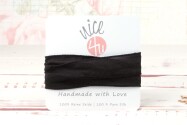 Handmade Habotai silk ribbon Black 20mm wide