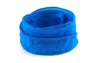 Handgemaakt Habotai-zijden lint Capri blauw 20mm breed