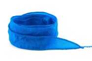 Handgemaakt Habotai-zijden lint Capri blauw 20mm breed