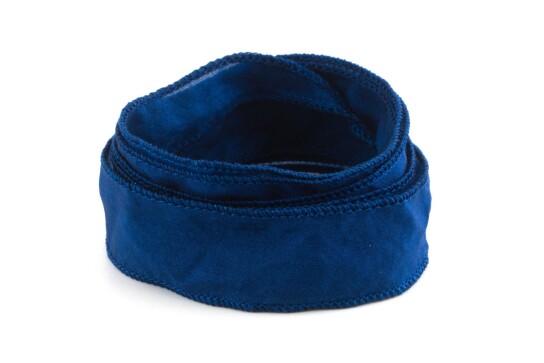 Handgefertigtes Habotai-Seidenband Royalblau 20mm breit