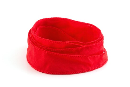 Handmade Habotai silk ribbon Chimney Red 20mm wide