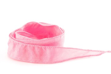 Handgefertigtes Habotai-Seidenband Rosa 20mm breit