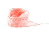 Handmade Habotai silk ribbon Pastel Salmon 20mm wide