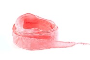 Handmade Habotai silk ribbon Salmon 20mm wide