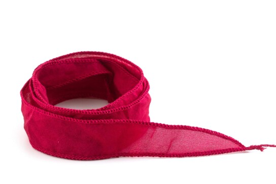 Handgefertigtes Habotai-Seidenband Himbeer 20mm breit