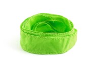 Cinta de seda Habotai hecha a mano Verde manzana de 20mm de ancho