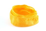 Cinta de seda Habotai hecha a mano Amarillo sol de 20mm de ancho