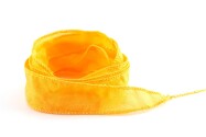 Handgefertigtes Habotai-Seidenband Sonnengelb 20mm breit