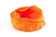Nastro di seta Habotai fatto a mano Tangerino di 20 mm di larghezza