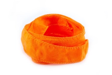 Handgefertigtes Habotai-Seidenband Orange 20mm breit
