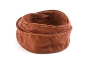 Handmade Habotai silk ribbon Light Brown 20mm wide