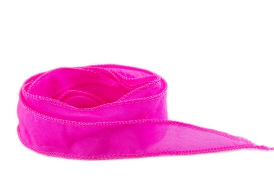 Handgefertigtes Habotai-Seidenband Pink 20mm breit