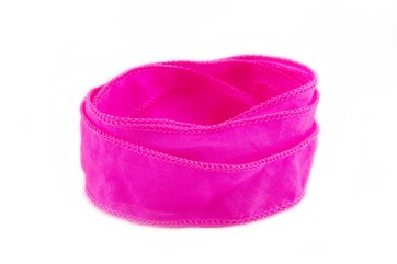 Handgefertigtes Habotai-Seidenband Pink 20mm breit