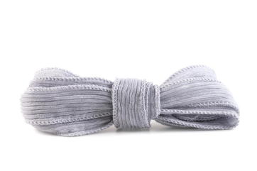 Handmade silk ribbon Crinkle Crêpe Light Grey 20mm...