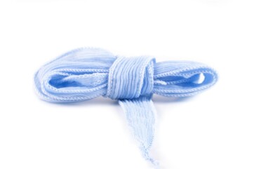 Handmade silk ribbon Crinkle Crêpe Light Blue 20mm...