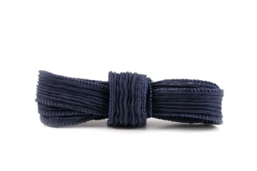 Handgefertigtes Seidenband Crinkle Crêpe Nachtblau...