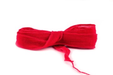 Handmade silk ribbon Crinkle Crêpe Christmas Red...