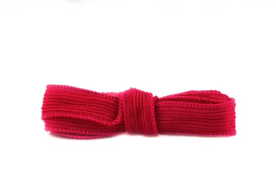 Ruban de soie fait main Crinkle Crêpe Rouge cerise 20mm de large