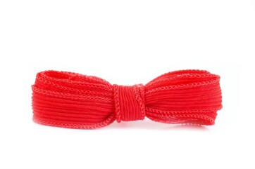 Handmade silk ribbon Crinkle Crêpe Light Red 20mm wide