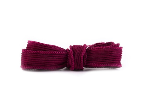 Handgefertigtes Seidenband Crinkle Crêpe Bordeaux 20mm breit