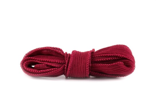 Handgefertigtes Seidenband Crinkle Crêpe Marsala 20mm breit