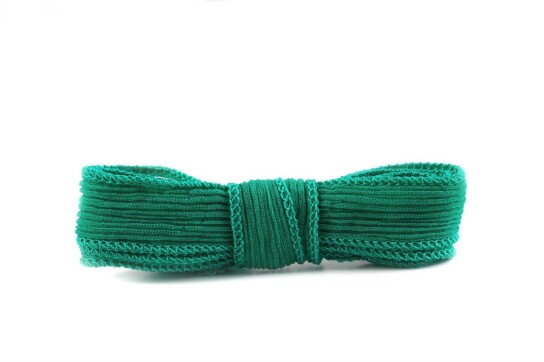 Handgefertigtes Seidenband Crinkle Crêpe Grün 20mm breit