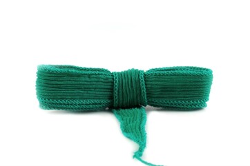 Handmade silk ribbon Crinkle Crêpe Green 20mm wide