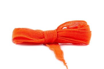 Cinta de seda hecha a mano Crinkle Crêpe Naranja de sangre de 20 mm de ancho