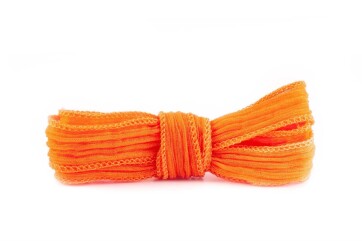 Handgefertigtes Seidenband Crinkle Crêpe Orange...