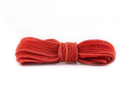 Nastro di seta fatto a mano Crinkle Crêpe Rosso ruggine 20mm di larghezza