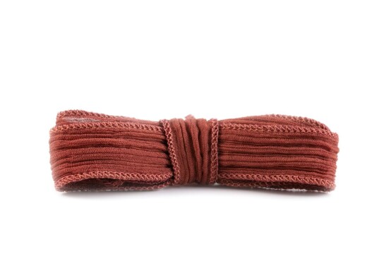 Handgefertigtes Seidenband Crinkle Crêpe Karamell 20mm breit