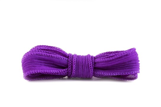 Handgefertigtes Seidenband Crinkle Crêpe Lila 20mm breit
