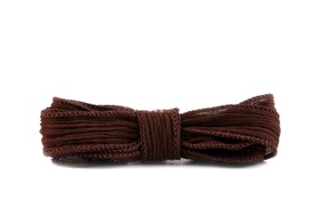 Handgefertigtes Seidenband Crinkle Crêpe Dunkelbraun 20mm breit