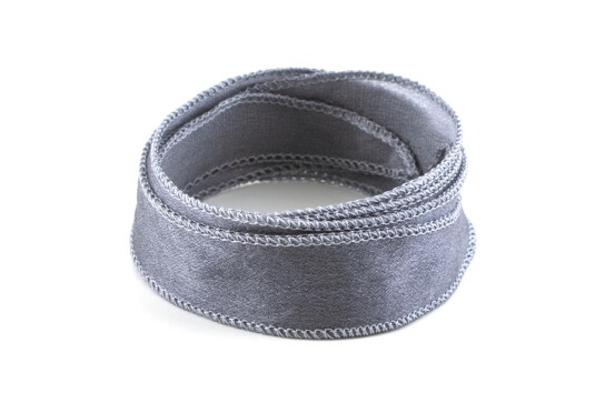 Handmade Crêpe Satin silk ribbon Grey 20mm wide
