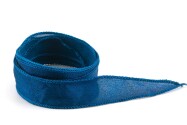 Handgefertigtes Crêpe Satin Seidenband Blaugrün 20mm breit