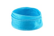 Handgefertigtes Crêpe Satin Seidenband Himmelblau 20mm breit