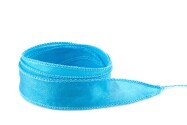 Handgefertigtes Crêpe Satin Seidenband Himmelblau 20mm breit