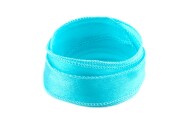 Handmade Crêpe Satin silk ribbon Caribbean Blue 20mm wide