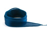 Handgefertigtes Crêpe Satin Seidenband Marineblau 20mm breit
