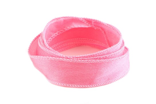 Handgefertigtes Crêpe Satin Seidenband Rosa 20mm breit