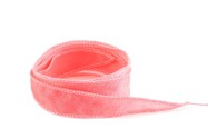 Ruban de soie Crêpe Satin fait main Saumon 20mm de large