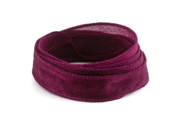 Handmade Crêpe Satin silk ribbon Amethyst 20mm wide