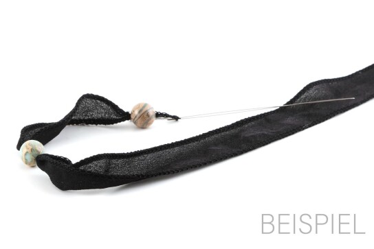 Handgefertigtes Crêpe Satin Seidenband Fuchsia 20mm breit