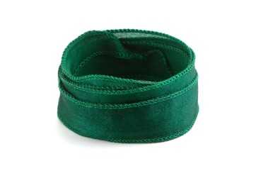 Handmade Crêpe Satin silk ribbon Fir Green 20mm wide