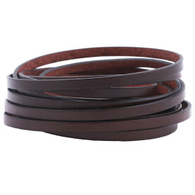 Flat leather strap Dark Brown (black edge) 5x2mm