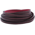 Cinturino piatto in pelle Bordeaux (bordo nero) 5x2mm